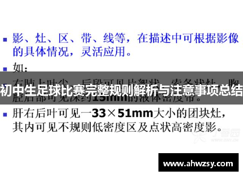 初中生足球比赛完整规则解析与注意事项总结
